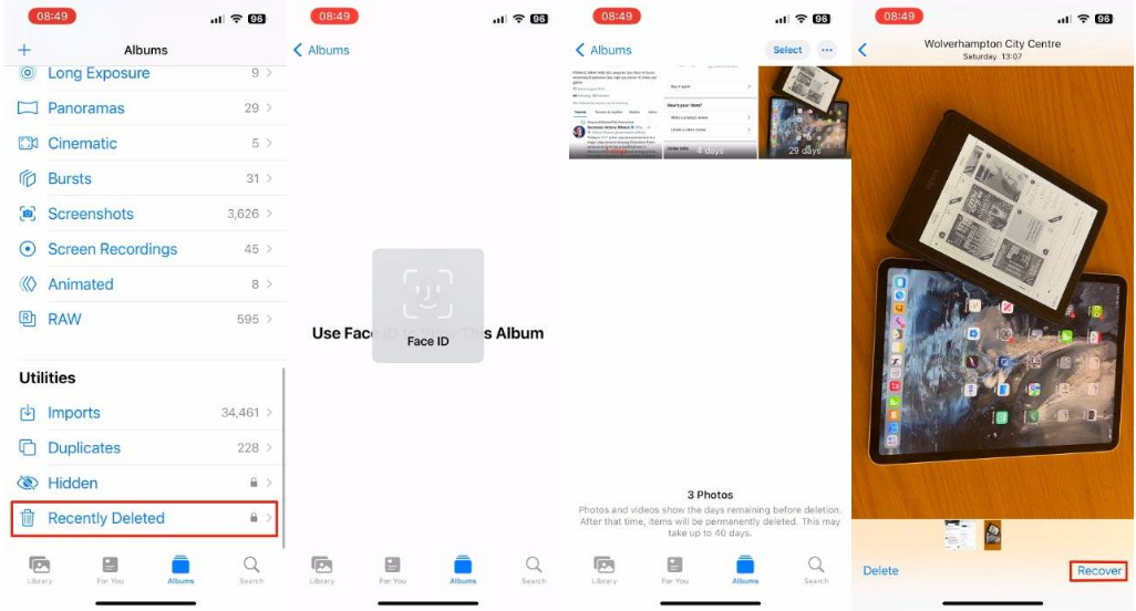 小榄镇苹果14维修分享 iPhone14 上恢复已删除的照片 